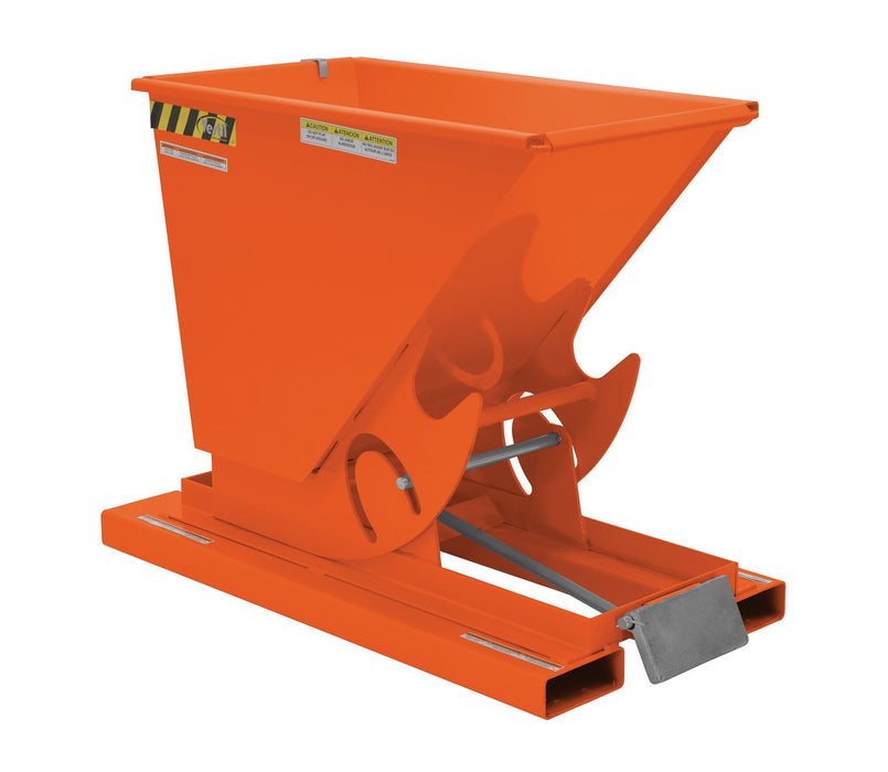 Vestil D-33-LD-ORG-C Steel Light Duty Self Dumping Hopper 1/3 Cubic Yard 2,000 lb. Capacity Orange