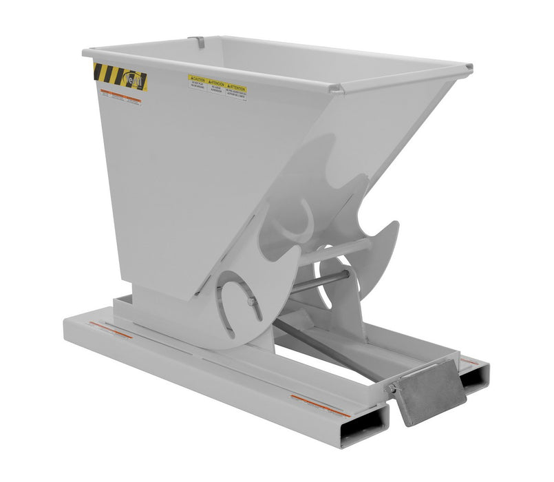 Vestil D-33-LD-SL Steel Light Duty Self Dumping Hopper 1/3 Cubic Yard 2,000 lb. Capacity Silver Lining