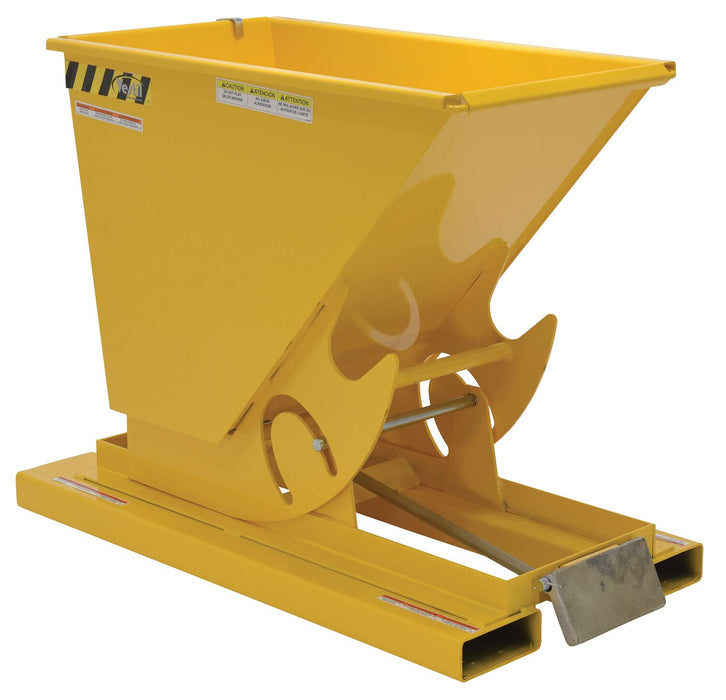 Vestil D-33-LD-YEL Steel Light Duty Self Dumping Hopper 1/3 Cubic Yard 2,000 lb. Capacity Yellow