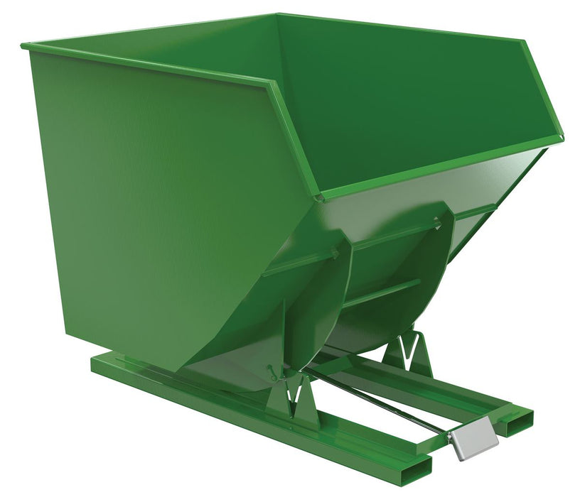 Vestil D-350-HD-GRN-T Steel Heavy Duty Self Dumping Hopper 3-1/2 Cubic Yard 6,000 lb. Capacity Green