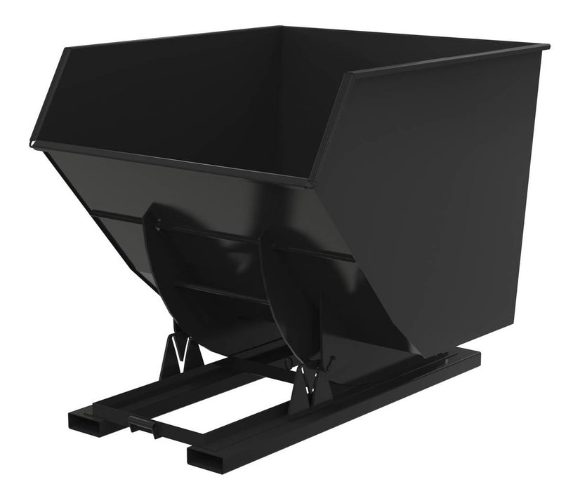 Vestil D-350-HD-NB-BLK-SG Steel Heavy Duty No Bump & Dump Hopper 3-1/2 Cubic Yard 6,000 lb. Capacity Semi Gloss Black
