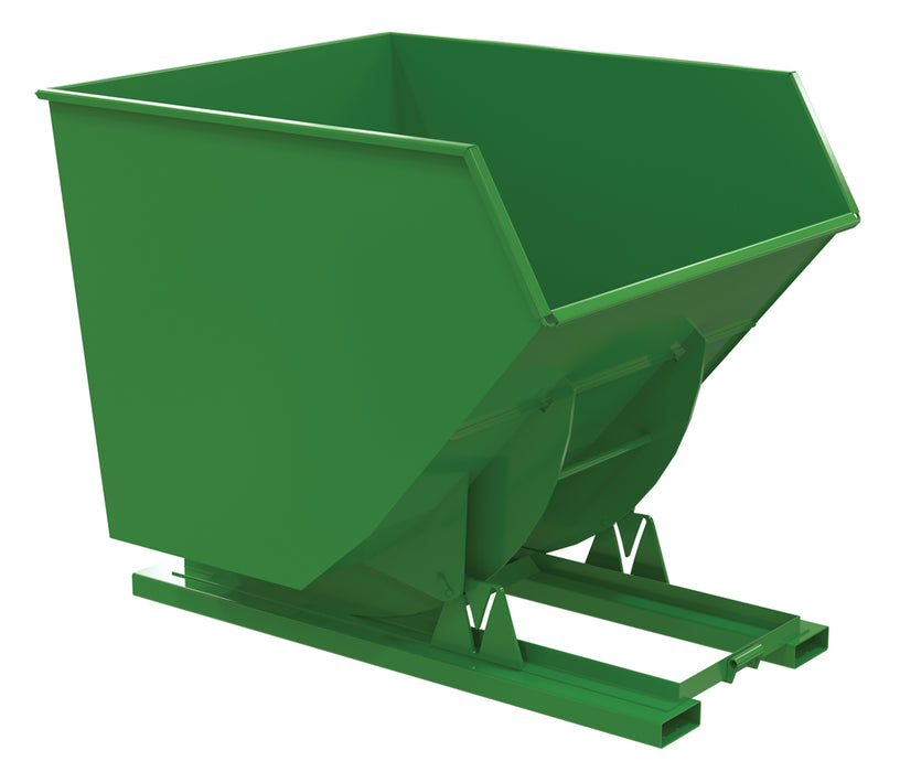 Vestil D-350-HD-NB-GRN-T Steel Heavy Duty No Bump & Dump Hopper 3-1/2 Cubic Yard 6,000 lb. Capacity Tractor Green