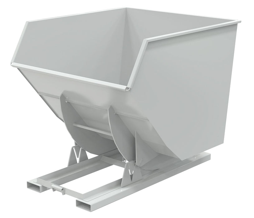 Vestil D-350-HD-NB-GY-MG Steel Heavy Duty No Bump & Dump Hopper 3-1/2 Cubic Yard 6,000 lb. Capacity Machine Gray