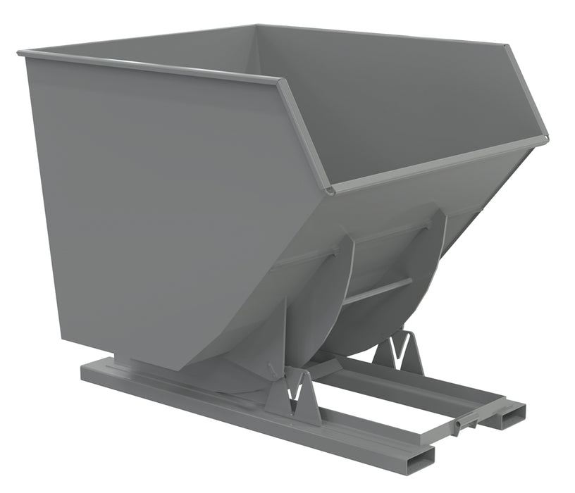 Vestil D-350-HD-NB-GY-SG Steel Heavy Duty No Bump & Dump Hopper 3-1/2 Cubic Yard 6,000 lb. Capacity Battleship Gray