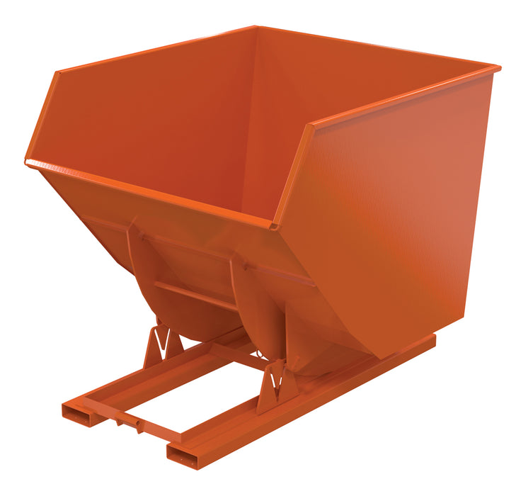 Vestil D-350-HD-NB-ORG-C Steel Heavy Duty No Bump & Dump Hopper 3-1/2 Cubic Yard 6,000 lb. Capacity Orange
