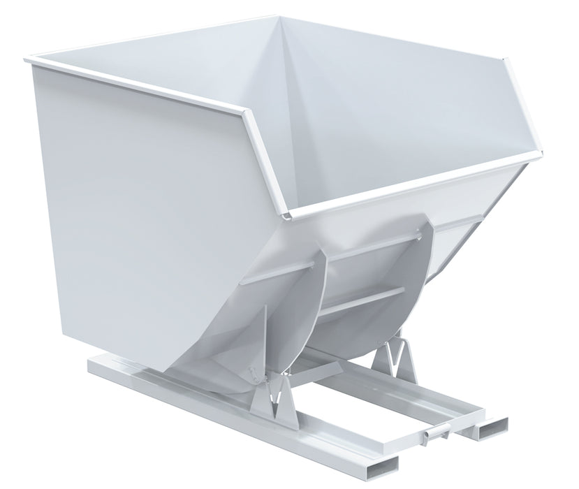 Vestil D-350-HD-NB-WHT Steel Heavy Duty No Bump & Dump Hopper 3-1/2 Cubic Yard 6,000 lb. Capacity White