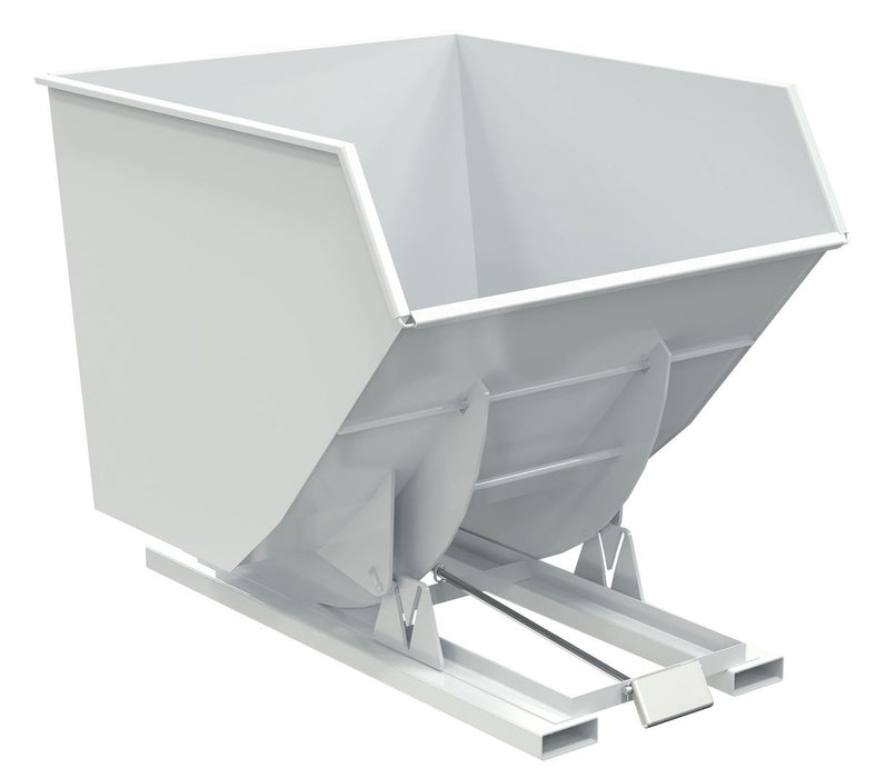 Vestil D-350-HD-WHT Steel Heavy Duty Self Dumping Hopper 3-1/2 Cubic Yard 6,000 lb. Capacity White