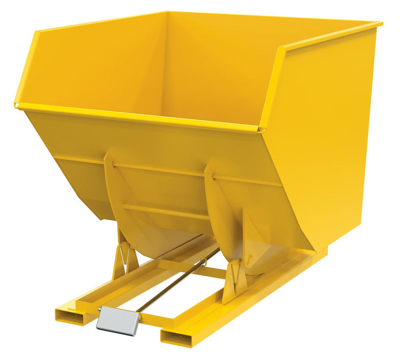 Vestil D-350-HD-YEL Steel Heavy Duty Self Dumping Hopper 3-1/2 Cubic Yard 6,000 lb. Capacity Yellow