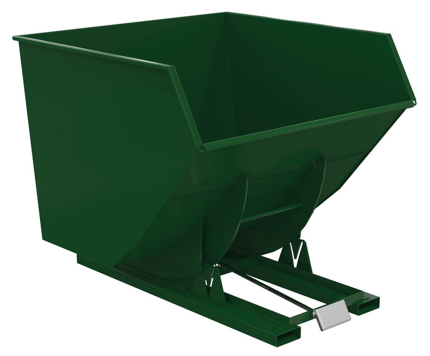 Vestil D-400-HD-GRN-H Steel Heavy Duty Self Dumping Hopper 4 Cubic Yard 6,000 lb. Capacity Hunter Green