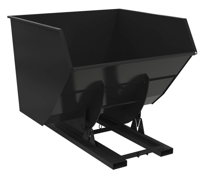 Vestil D-400-HD-NB-BLK-SG Steel Heavy Duty No Bump & Dump Hopper 4 Cubic Yard 6,000 lb. Capacity Semi Gloss Black