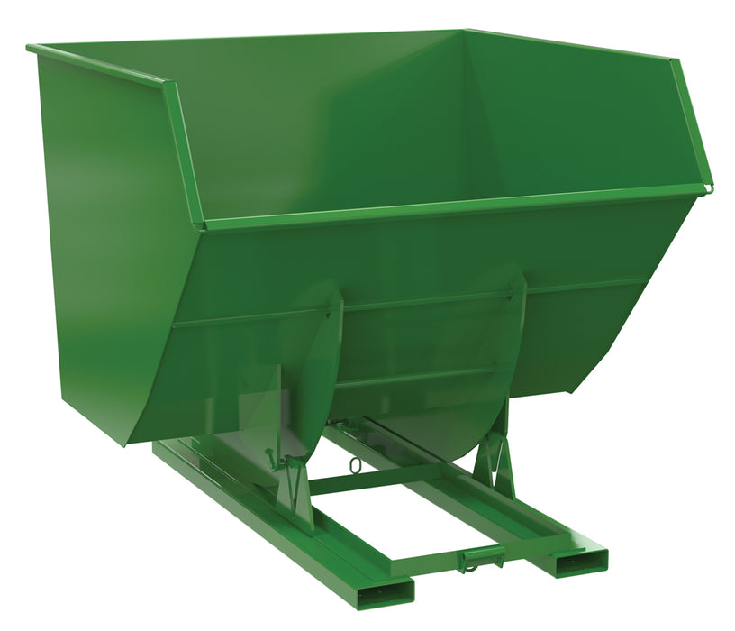Vestil D-400-HD-NB-GRN-T Steel Heavy Duty No Bump & Dump Hopper 4 Cubic Yard 6,000 lb. Capacity Tractor Green
