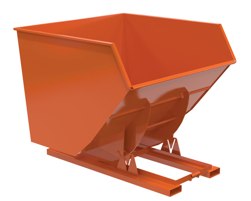 Vestil D-400-HD-NB-ORG-C Steel Heavy Duty No Bump & Dump Hopper 4 Cubic Yard 6,000 lb. Capacity Orange