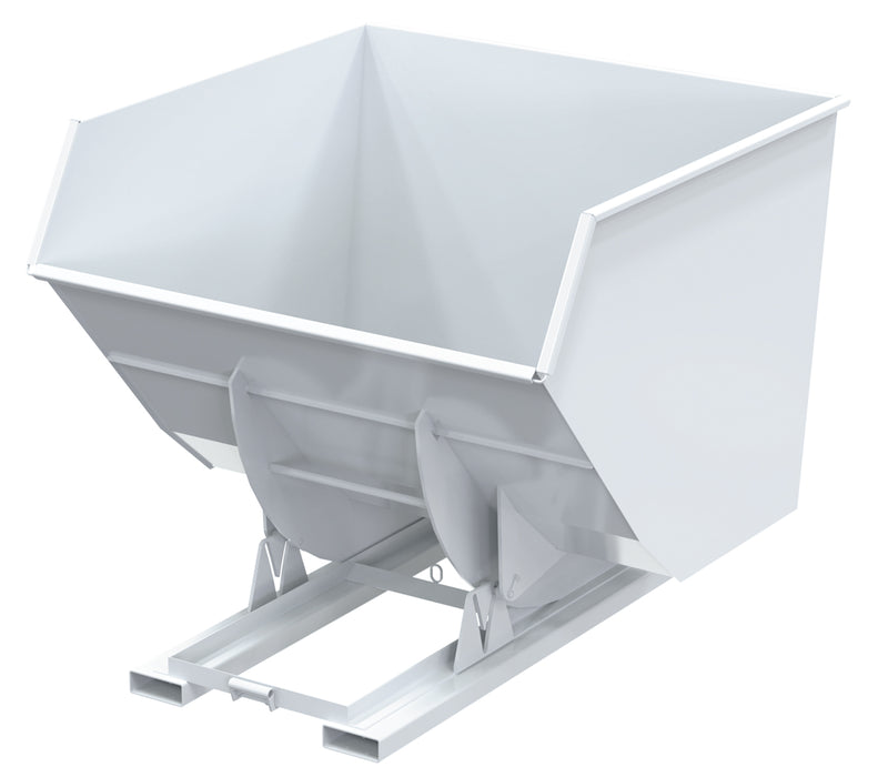 Vestil D-400-HD-NB-WHT Steel Heavy Duty No Bump & Dump Hopper 4 Cubic Yard 6,000 lb. Capacity White