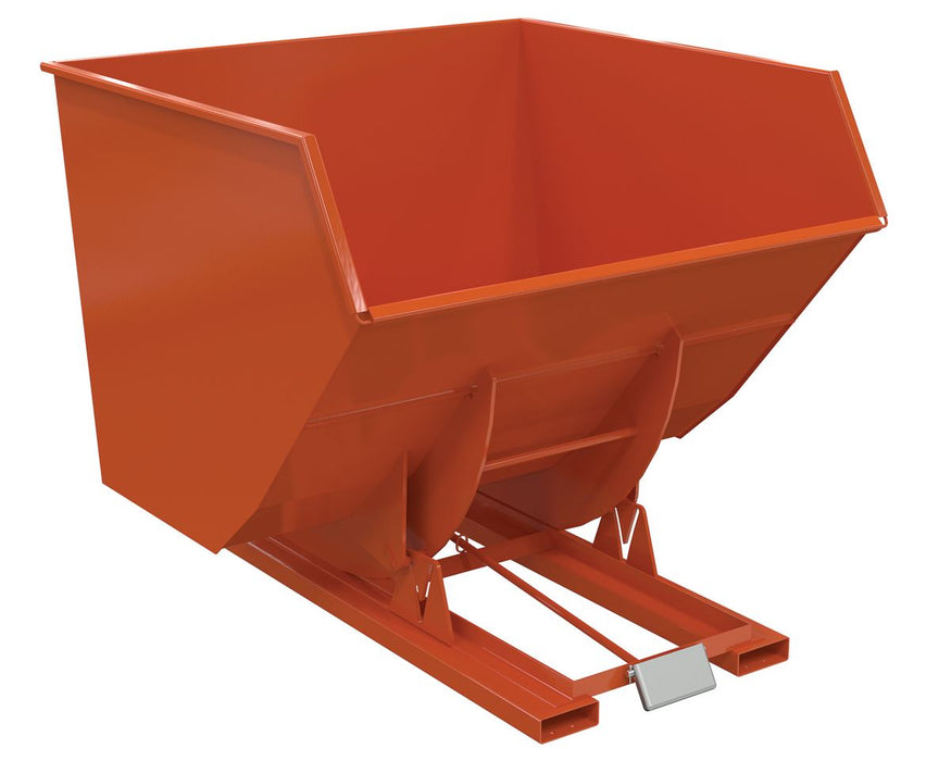 Vestil D-400-HD-ORG-C Steel Heavy Duty Self Dumping Hopper 4 Cubic Yard 6,000 lb. Capacity Orange