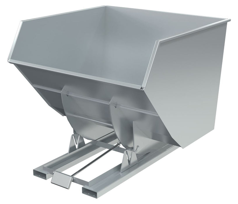 Vestil D-400-HD-SL Steel Heavy Duty Self Dumping Hopper 4 Cubic Yard 6,000 lb. Capacity Silver Lining