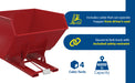 Vestil D-400-HD-SR steel heavy duty self dumping hopper feature overview 2