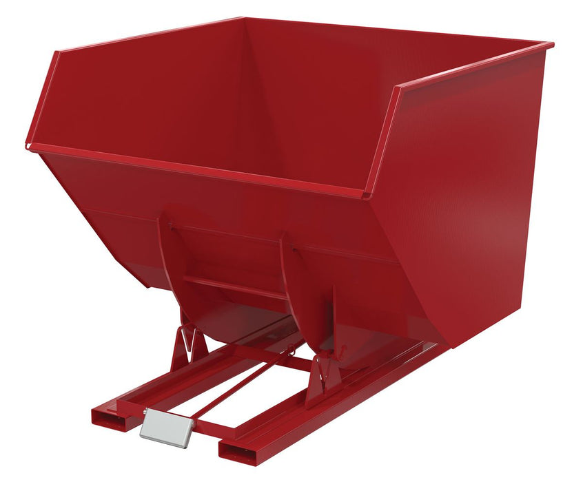 Vestil D-400-HD-SR Steel Heavy Duty Self Dumping Hopper 4 Cubic Yard 6,000 lb. Capacity Red