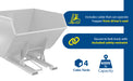Vestil D-400-HD-WHT steel heavy duty self dumping hopper feature overview 2