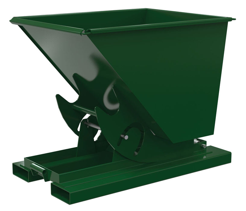 Vestil D-50-HD-NB-GRN-H Steel Heavy Duty No Bump & Dump Hopper 1/2 Cubic Yard 6,000 lb. Capacity Hunter Green