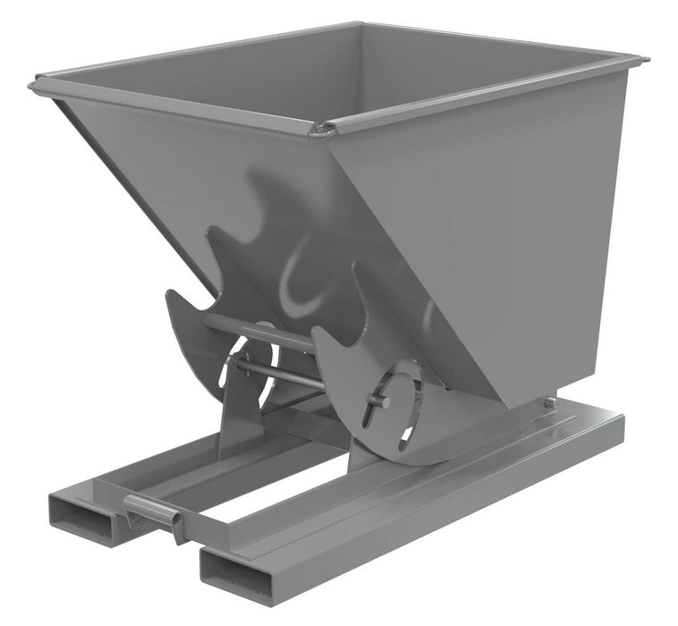 Vestil D-50-HD-NB-GY-SG Steel Heavy Duty No Bump & Dump Hopper 1/2 Cubic Yard 6,000 lb. Capacity Battleship Gray