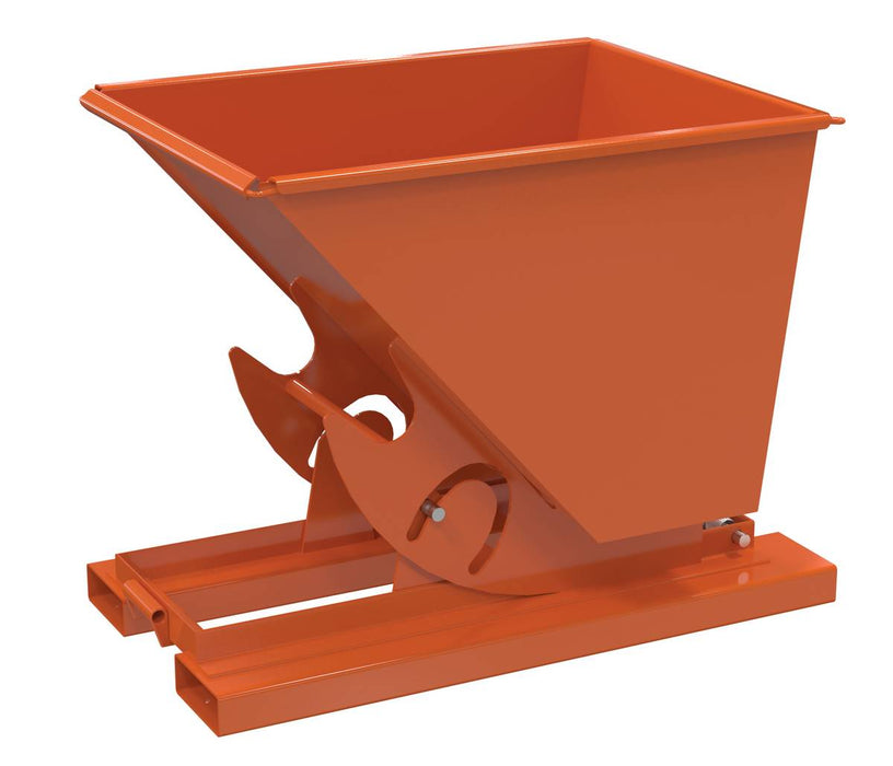 Vestil D-50-HD-NB-ORG-C Steel Heavy Duty No Bump & Dump Hopper 1/2 Cubic Yard 6,000 lb. Capacity Orange