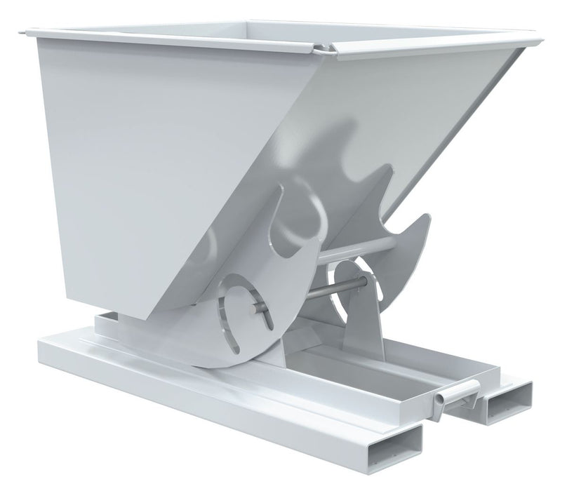 Vestil D-50-HD-NB-WHT Steel Heavy Duty No Bump & Dump Hopper 1/2 Cubic Yard 6,000 lb. Capacity White