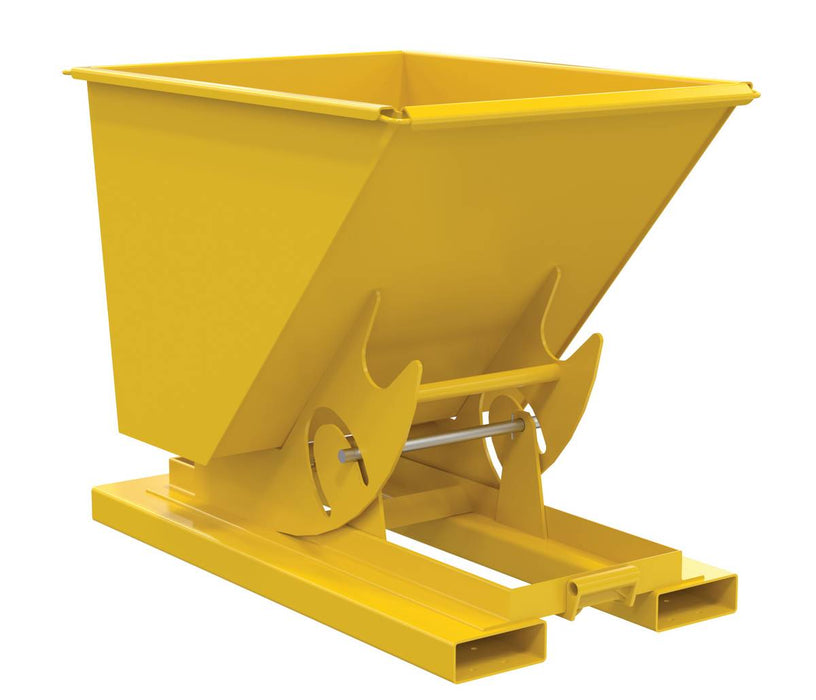 Vestil D-50-HD-NB-YEL Steel Heavy Duty No Bump & Dump Hopper 1/2 Cubic Yard 6,000 lb. Capacity Yellow