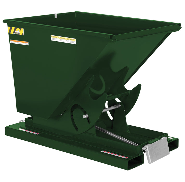 Vestil D-50-LD-GRN-H Steel Light Duty Self Dumping Hopper 1/2 Cubic Yard 2,000 lb. Capacity Hunter Green
