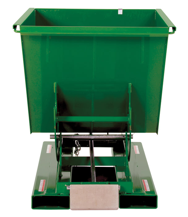 Vestil D-50-LD-GRN-T steel light duty self dumping hopper - view 3