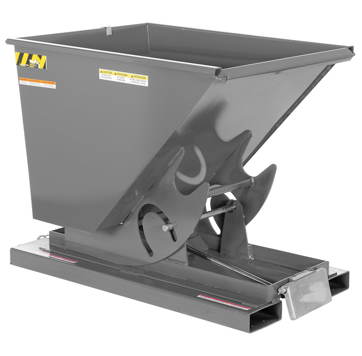 Vestil D-50-LD-GY-SG Steel Light Duty Self Dumping Hopper 1/2 Cubic Yard 2,000 lb. Capacity Battleship Gray
