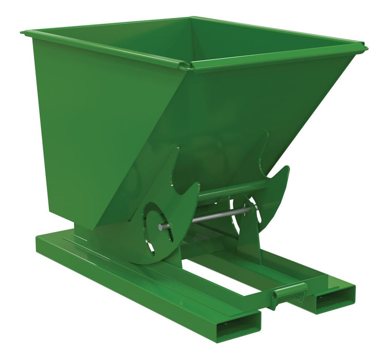Vestil D-50-LD-NB-GRN-T Steel Light Duty No Bump & Dump Hopper 1/2 Cubic Yard 2,000 lb. Capacity Tractor Green