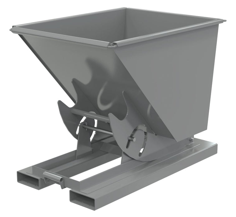 Vestil D-50-LD-NB-GY-SG Steel Light Duty No Bump & Dump Hopper 1/2 Cubic Yard 2,000 lb. Capacity Battleship Gray