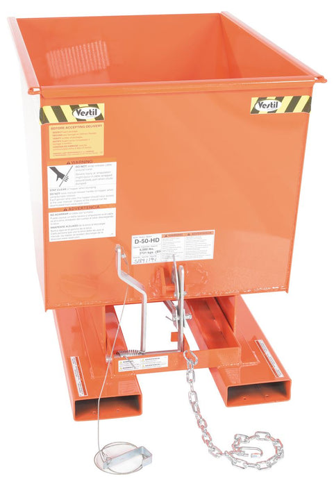 Vestil D-50-LD-ORG-C steel light duty self dumping hopper - view 4