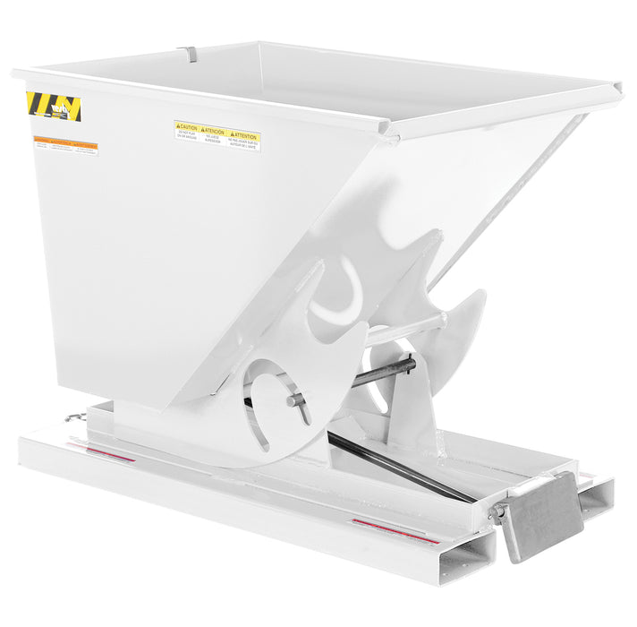 Vestil D-50-LD-WHT Steel Light Duty Self Dumping Hopper 1/2 Cubic Yard 2,000 lb. Capacity White