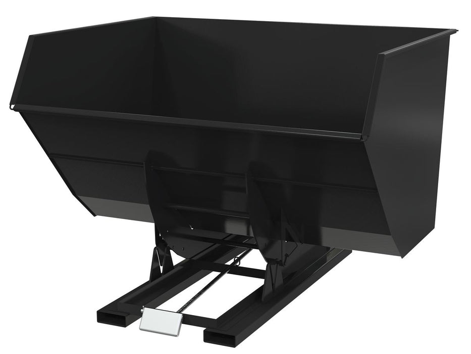 Vestil D-500-HD-BLK-SG Steel Heavy Duty Self Dumping Hopper 5 Cubic Yard 6,000 lb. Capacity Semi Gloss Black