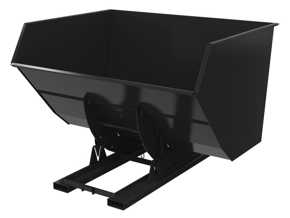 Vestil D-500-HD-NB-BLK-SG Steel Heavy Duty No Bump & Dump Hopper 5 Cubic Yard 6,000 lb. Capacity Semi Gloss Black