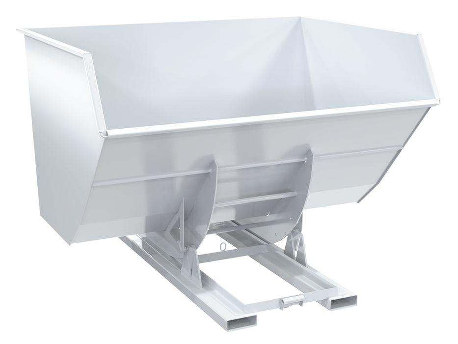 Vestil D-500-HD-NB-WHT Steel Heavy Duty No Bump & Dump Hopper 5 Cubic Yard 6,000 lb. Capacity White