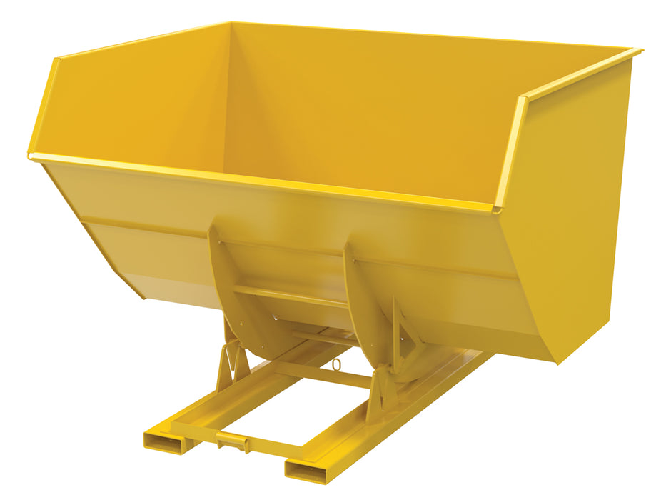 Vestil D-500-HD-NB-YEL Steel Heavy Duty No Bump & Dump Hopper 5 Cubic Yard 6,000 lb. Capacity Yellow