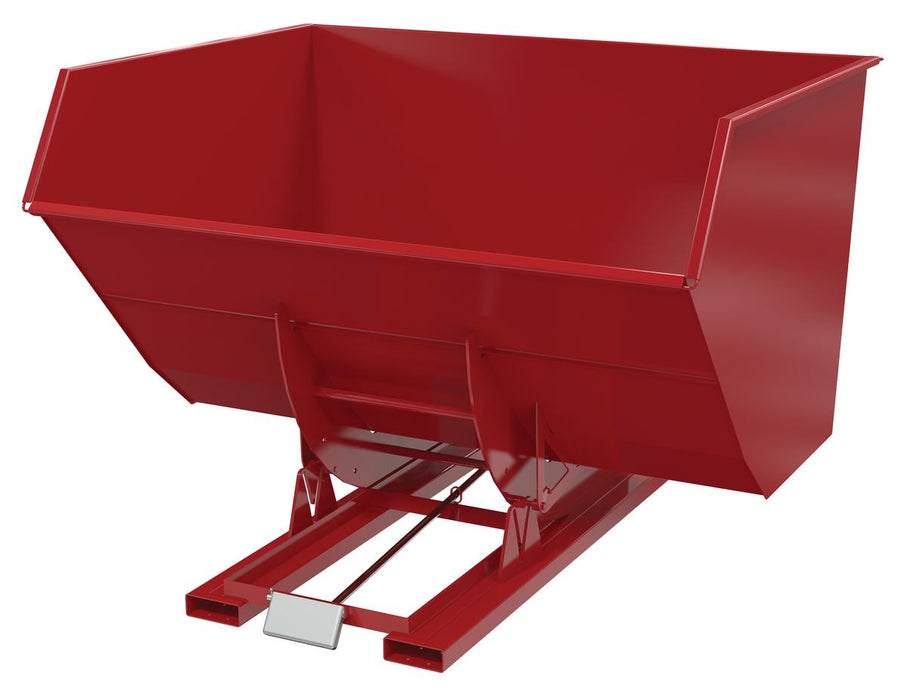 Vestil D-500-HD-SR Steel Heavy Duty Self Dumping Hopper 5 Cubic Yard 6,000 lb. Capacity Red