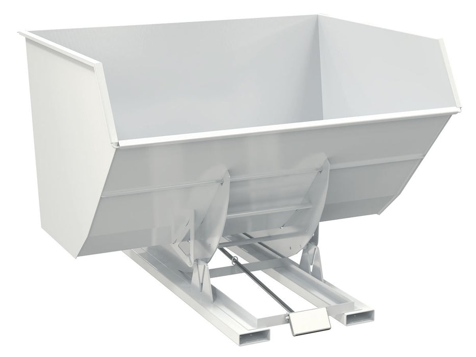 Vestil D-500-HD-WHT Steel Heavy Duty Self Dumping Hopper 5 Cubic Yard 6,000 lb. Capacity White