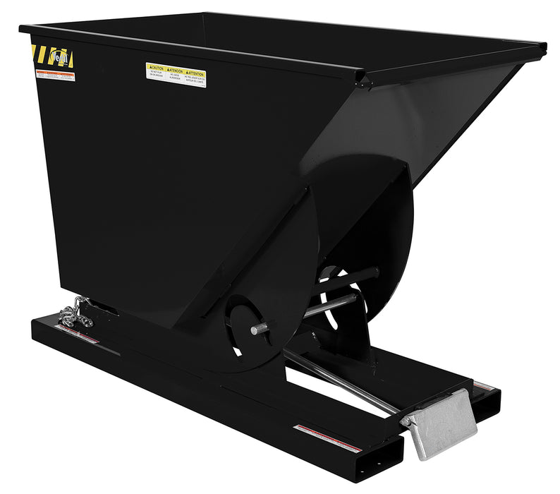 Vestil D-75-HD-BLK-SG Steel Heavy Duty Self Dumping Hopper 3/4 Cubic Yard 6,000 lb. Capacity Semi Gloss Black