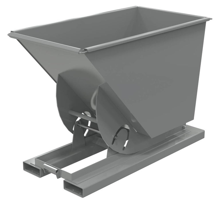 Vestil D-75-HD-NB-GY-SG Steel Heavy Duty No Bump & Dump Hopper 3/4 Cubic Yard 6,000 lb. Capacity Battleship Gray