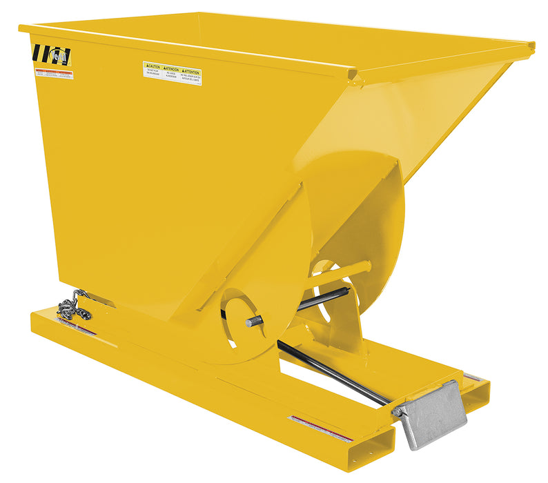 Vestil D-75-HD-YEL Steel Heavy Duty Self Dumping Hopper 3/4 Cubic Yard 6,000 lb. Capacity Yellow