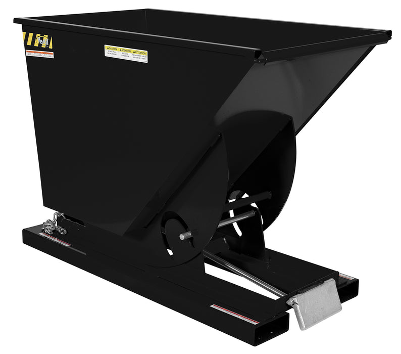 Vestil D-75-LD-BLK-SG Steel Light Duty Self Dumping Hopper 3/4 Cubic Yard 2,000 lb. Capacity Semi Gloss Black