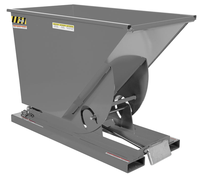Vestil D-75-LD-GY-MG Steel Light Duty Self Dumping Hopper 3/4 Cubic Yard 2,000 lb. Capacity Machine Gray