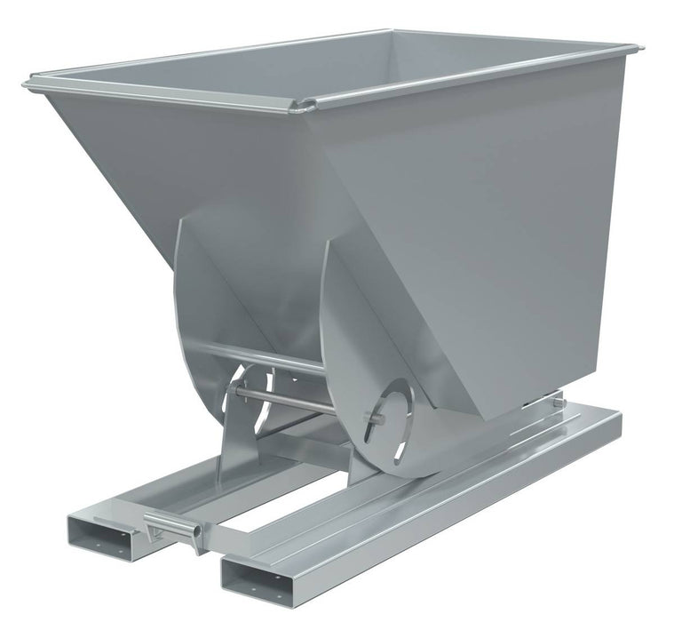 Vestil D-75-LD-NB-SL Steel Light Duty No Bump & Dump Hopper 3/4 Cubic Yard 2,000 lb. Capacity Silver