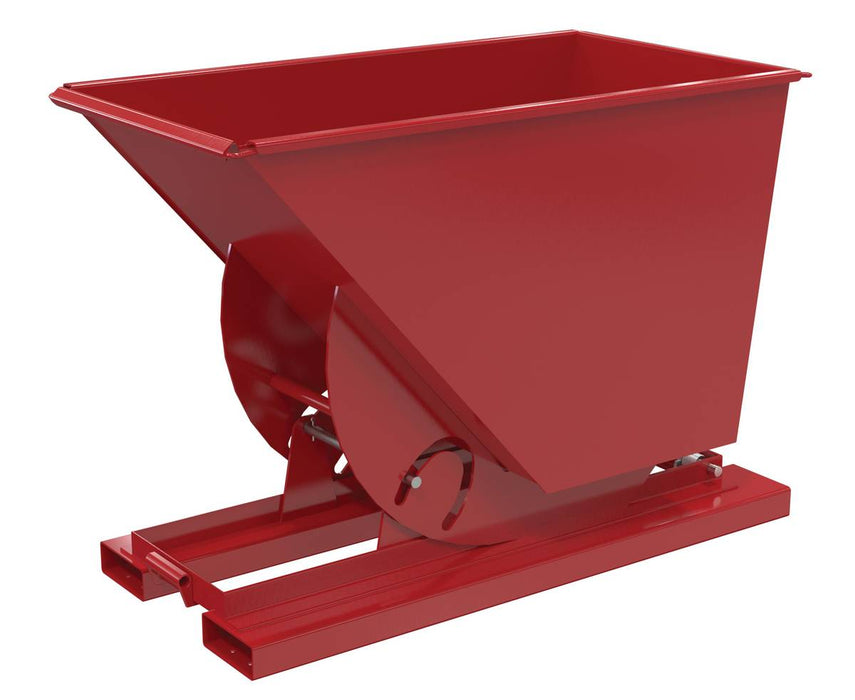 Vestil D-75-LD-NB-SR Steel Light Duty No Bump & Dump Hopper 3/4 Cubic Yard 2,000 lb. Capacity Soda Red