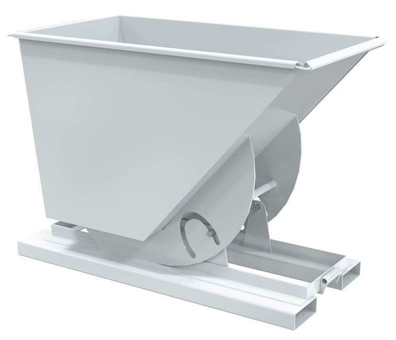 Vestil D-75-LD-NB-WHT Steel Light Duty No Bump & Dump Hopper 3/4 Cubic Yard 2,000 lb. Capacity White