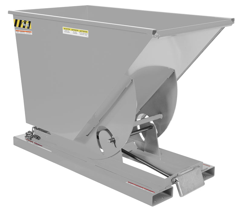 Vestil D-75-LD-SL Steel Light Duty Self Dumping Hopper 3/4 Cubic Yard 2,000 lb. Capacity Silver Lining