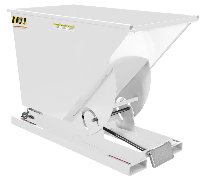 Vestil D-75-LD-WHT Steel Light Duty Self Dumping Hopper 3/4 Cubic Yard 2,000 lb. Capacity White